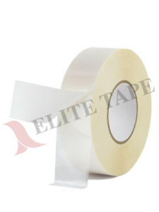 Elite 581 is a double coated UPVC film tape with a solvent based ultra aggressive acrylic adhesive system. This product has a high performance acrylic adhesive for ultra aggressive bonding and splicing applications. This product has a thick tackified adhesive for immediate bonding. Excellent high shear strength for splicing a variety of substrates like paper, plastic film and foils. It has the ability to adhere to rough and dusty surfaces, excellent for permanent applications. Industry choice for "banner tape" applications. 581 Double Coated Film Tape is an alternative to: ATP DC-3522, Tesa 51970, Scapa S301, STM D670, 3M-9741, Venture 1163, Arclad Ugly Tape